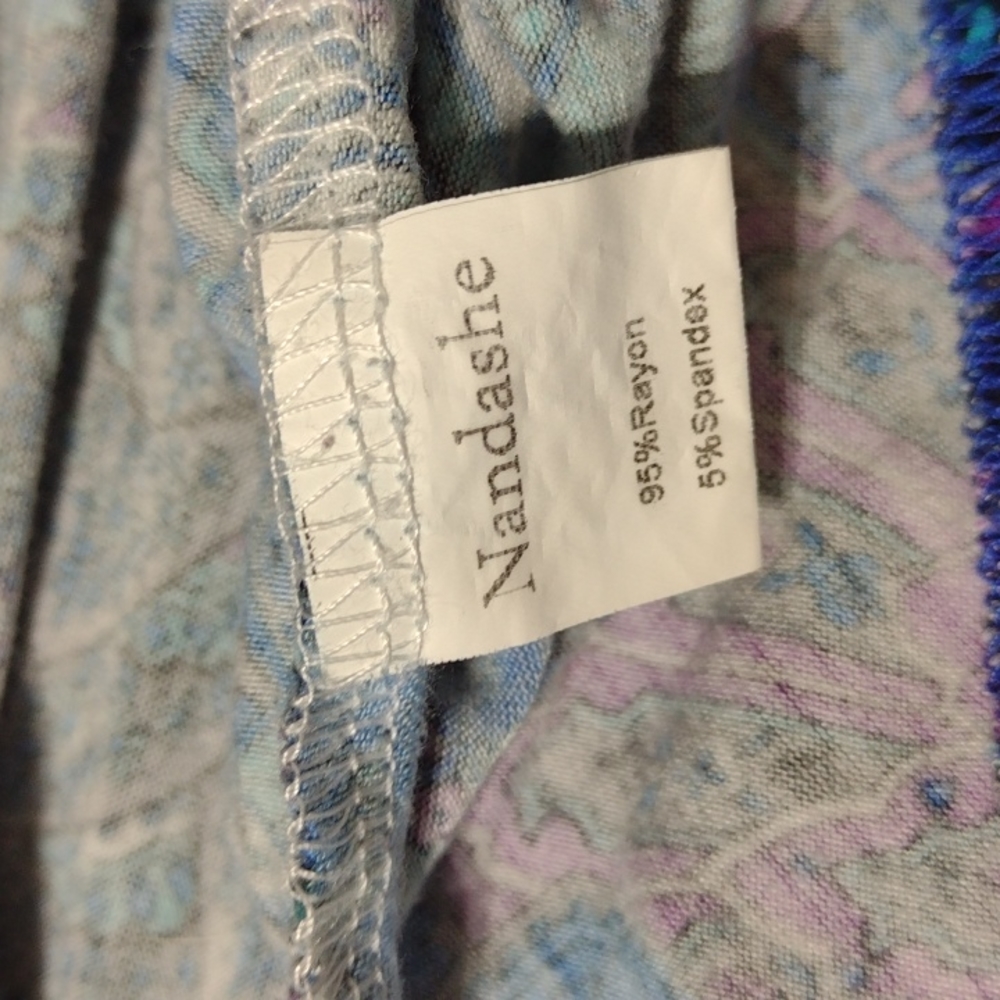 Beautiful peacock feathers tunic top/dress, sz med - Picture 7 of 16